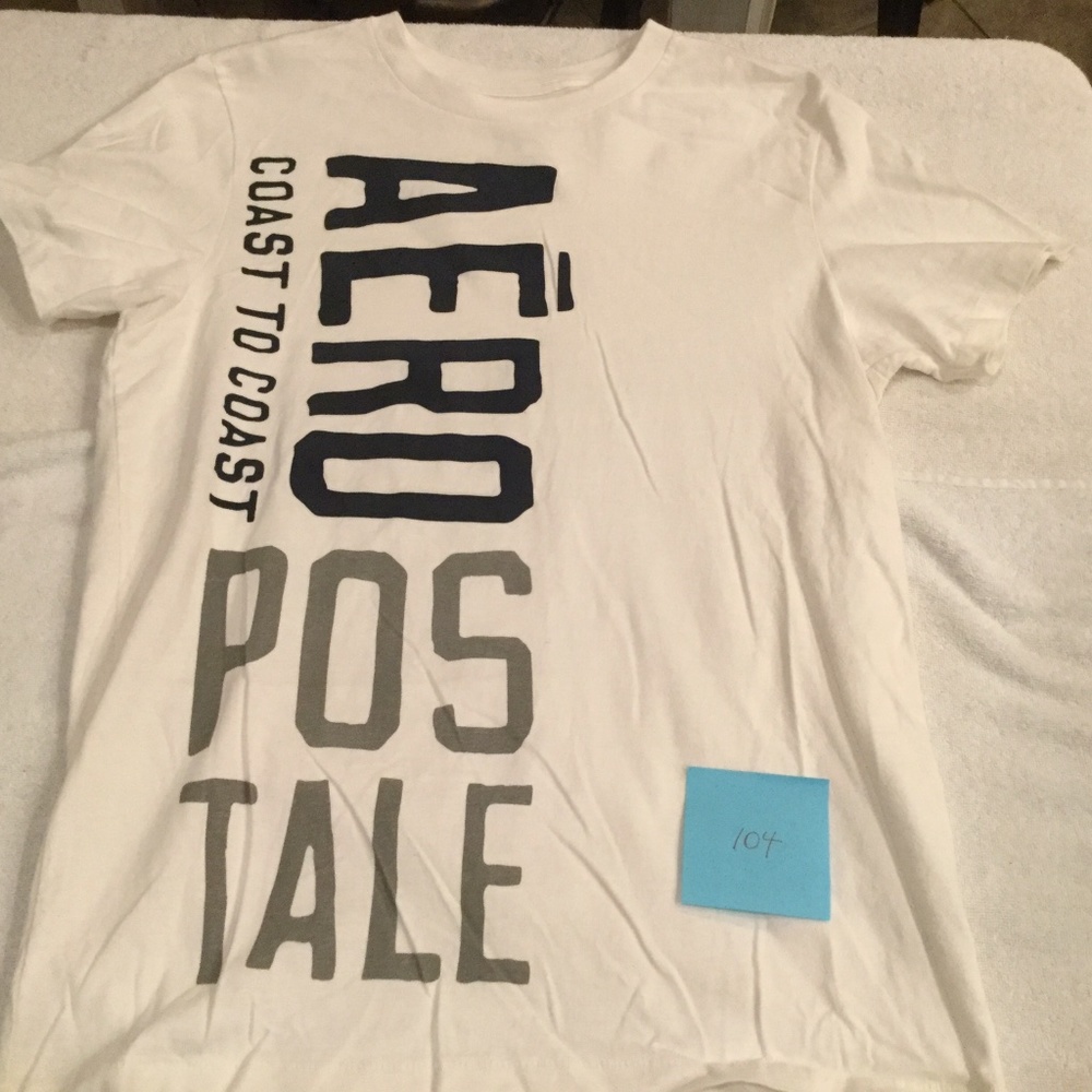 Aeropostale White Coast To Coast T-Shirt Tee - Size Medium - Excellent Condition